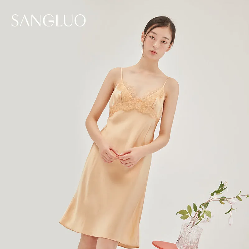 19MM Full Lace-trimmed Dress