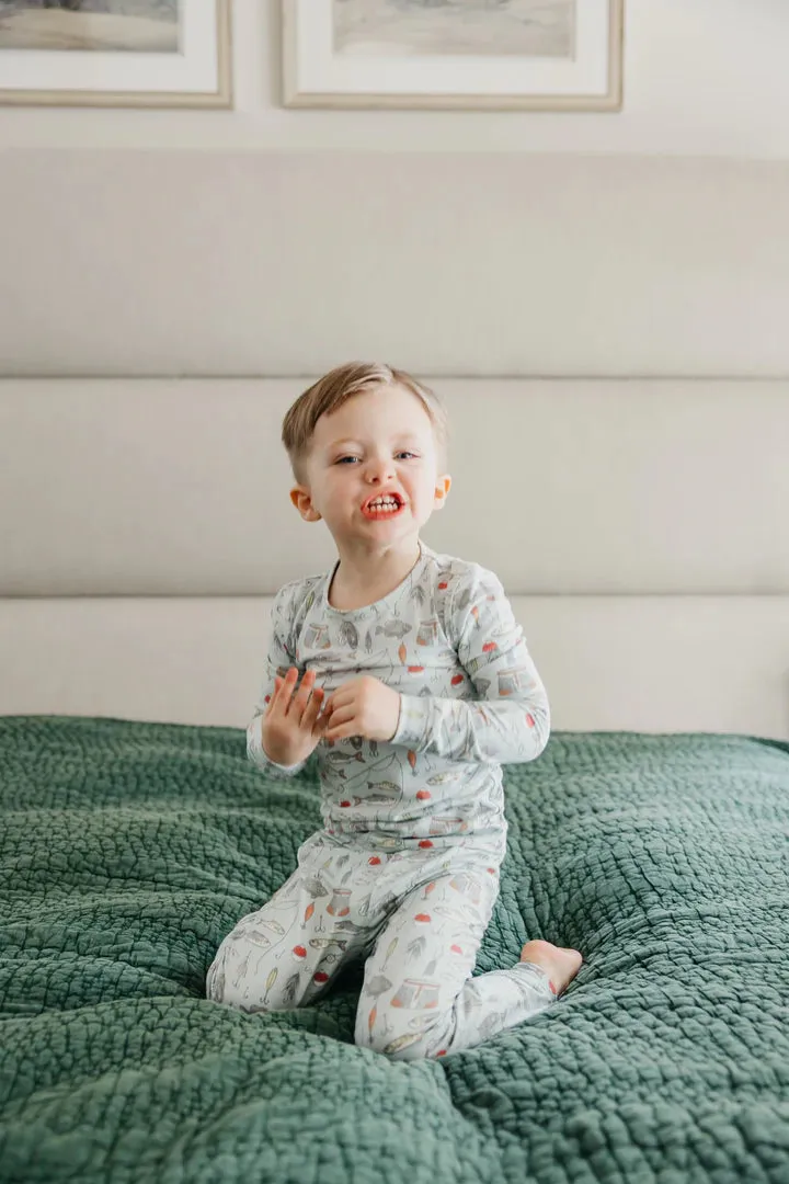2pc Long Sleeve Pajama Set in Trout by Copper Pearl