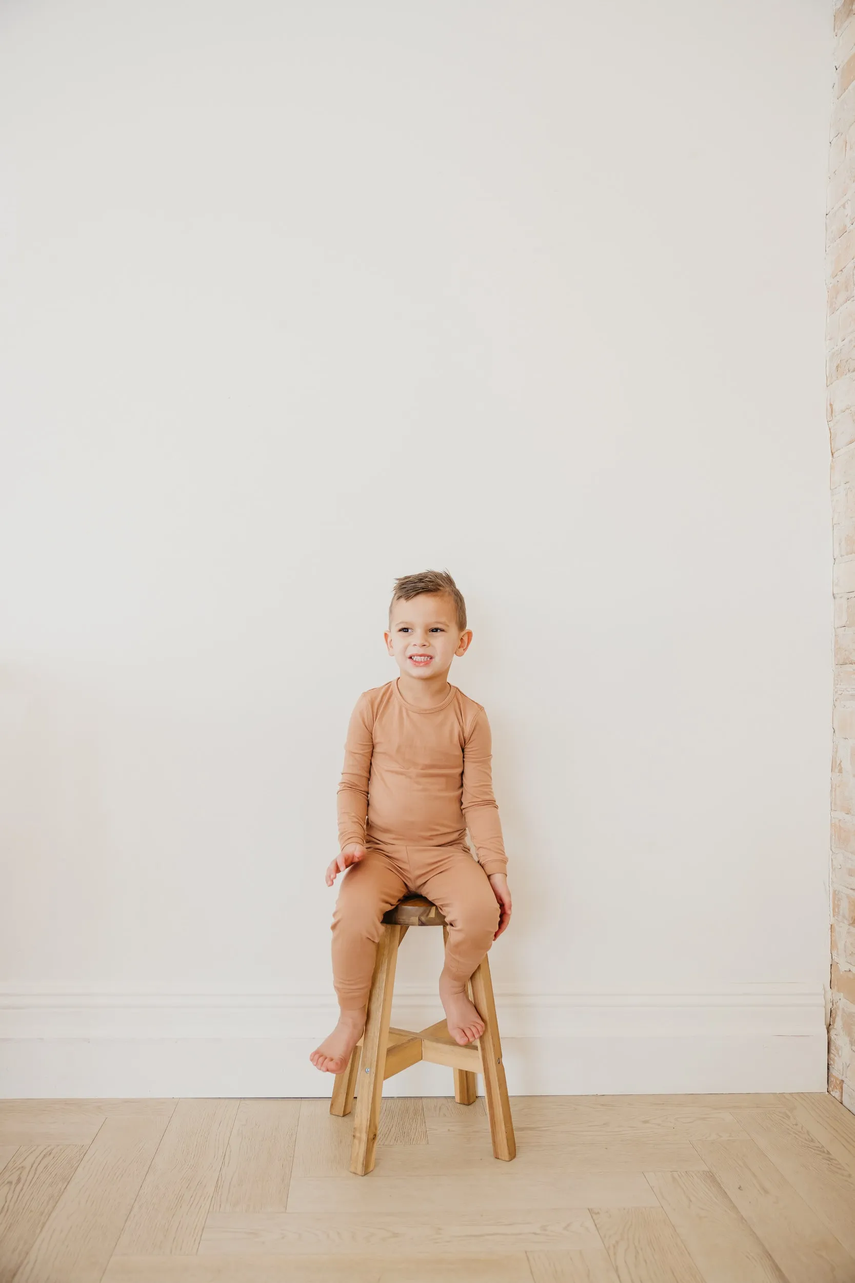 2pc Long Sleeve Pajama Set - Pecan