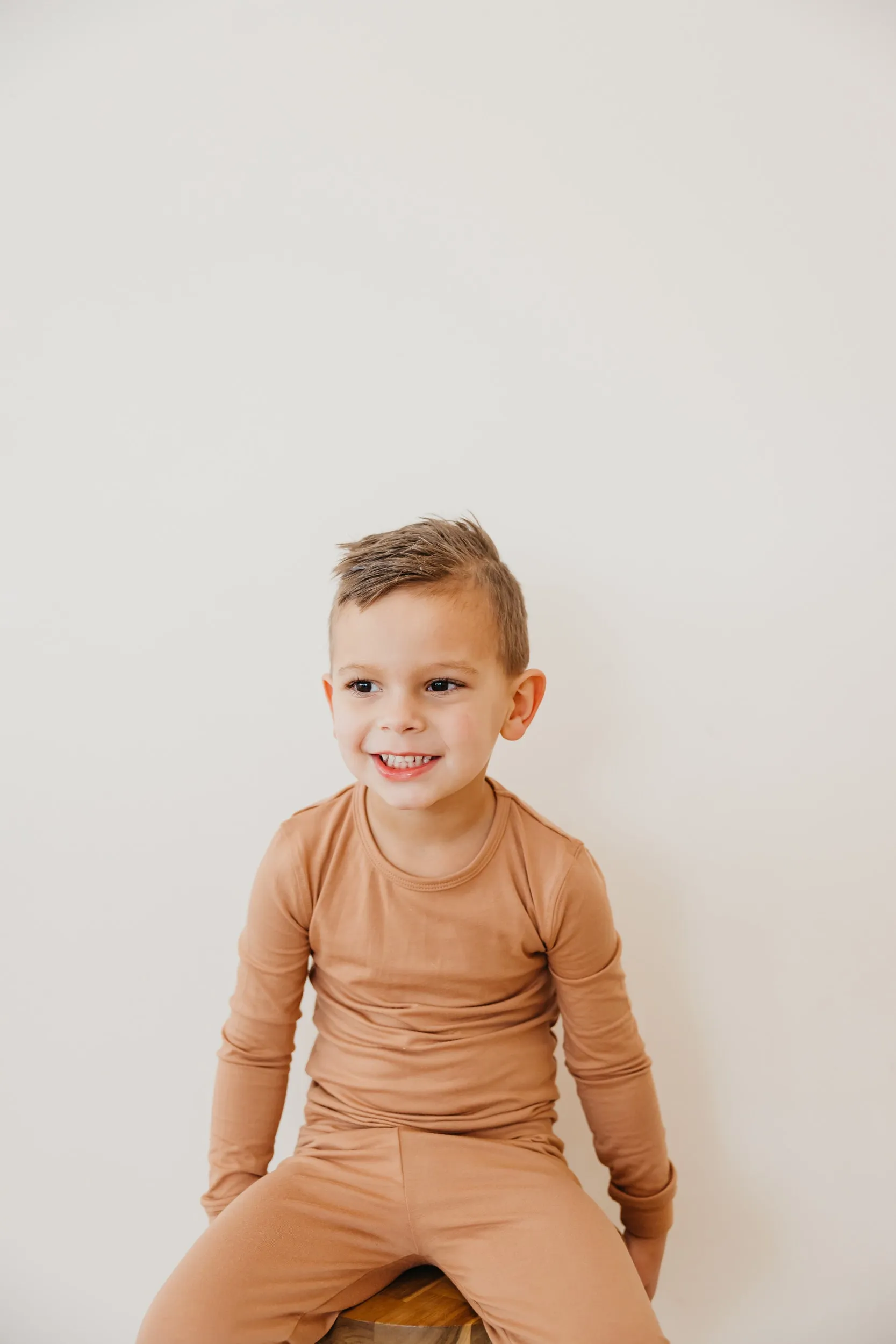2pc Long Sleeve Pajama Set - Pecan