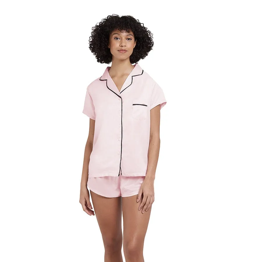 Abigail Shirt & Short PJ Set- Pink