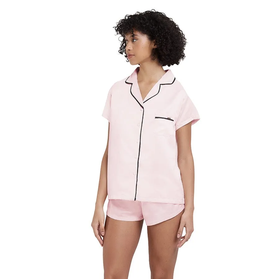 Abigail Shirt & Short PJ Set- Pink