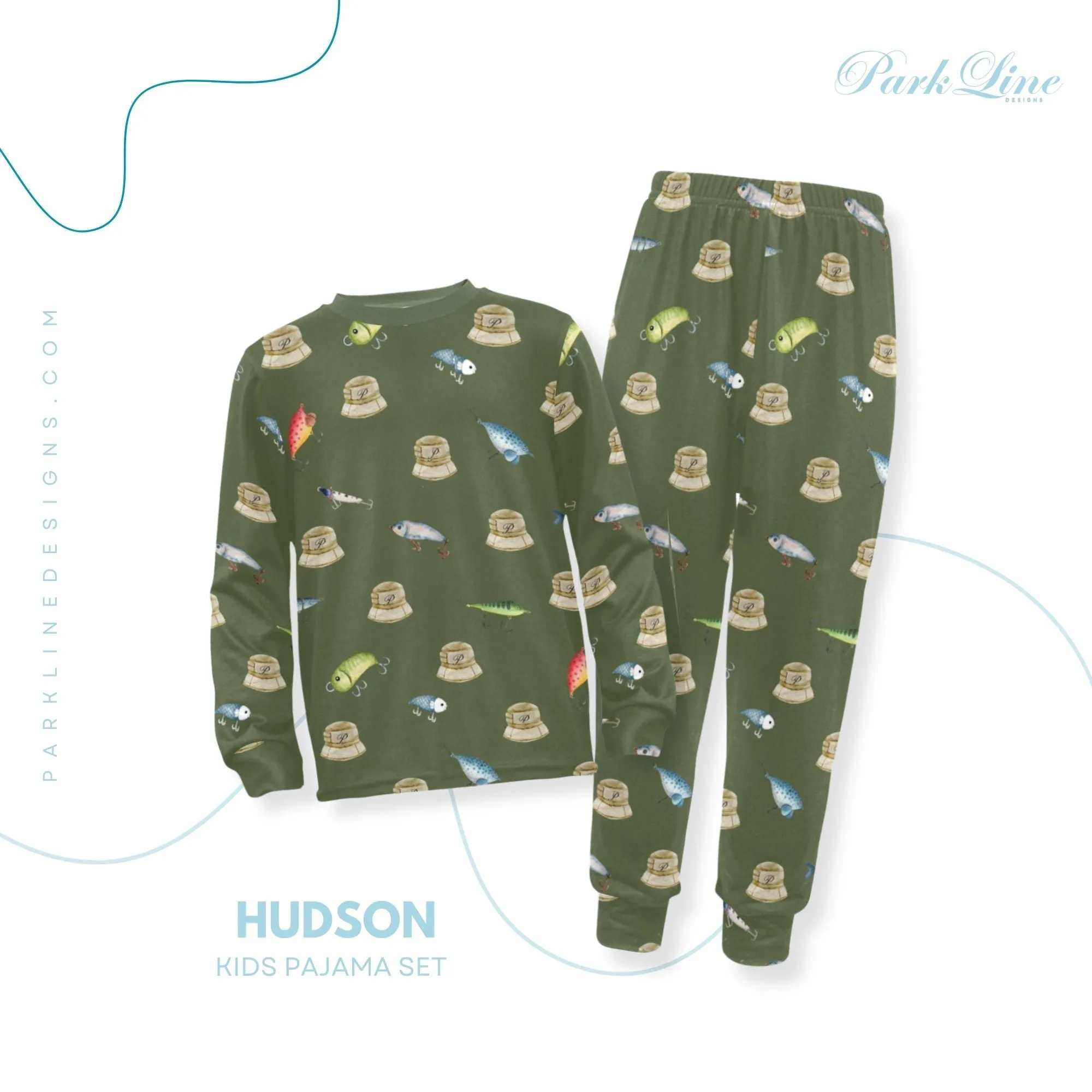 Blue Camo Boys' Pajama Set |  | Crew Neck Long Pajama Set | Soft Long Sleeve Sleepwear for Lounging and Relaxing