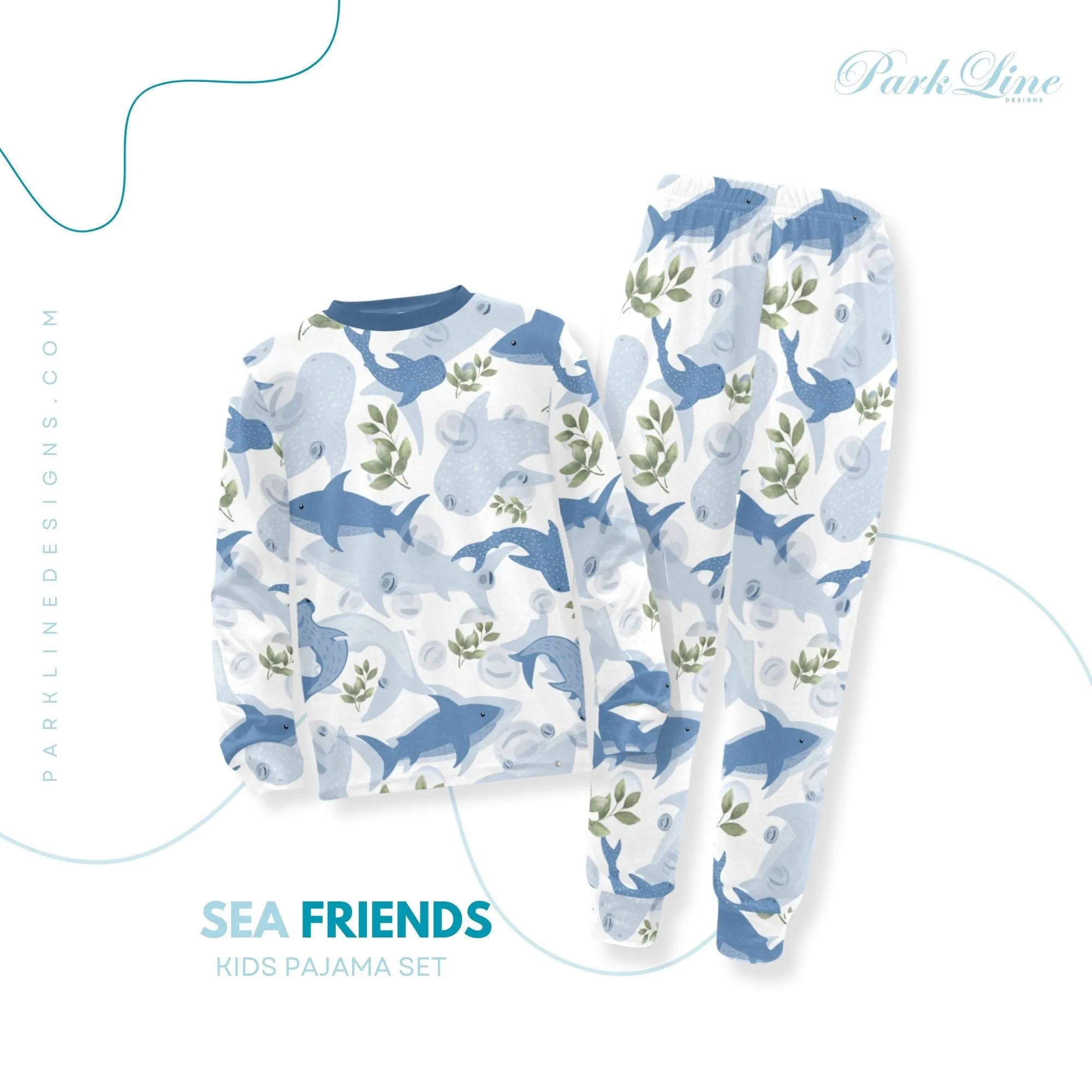 Blue Camo Boys' Pajama Set |  | Crew Neck Long Pajama Set | Soft Long Sleeve Sleepwear for Lounging and Relaxing