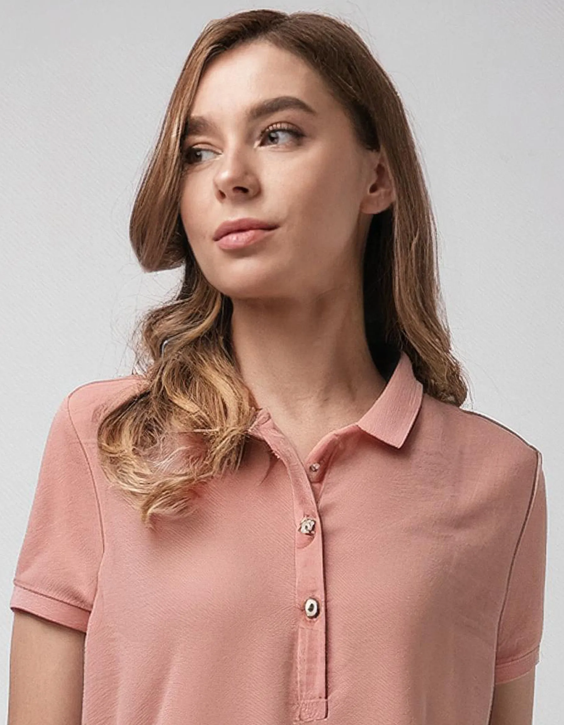 Blush Pink Long-Sleeve Polo Shirt
