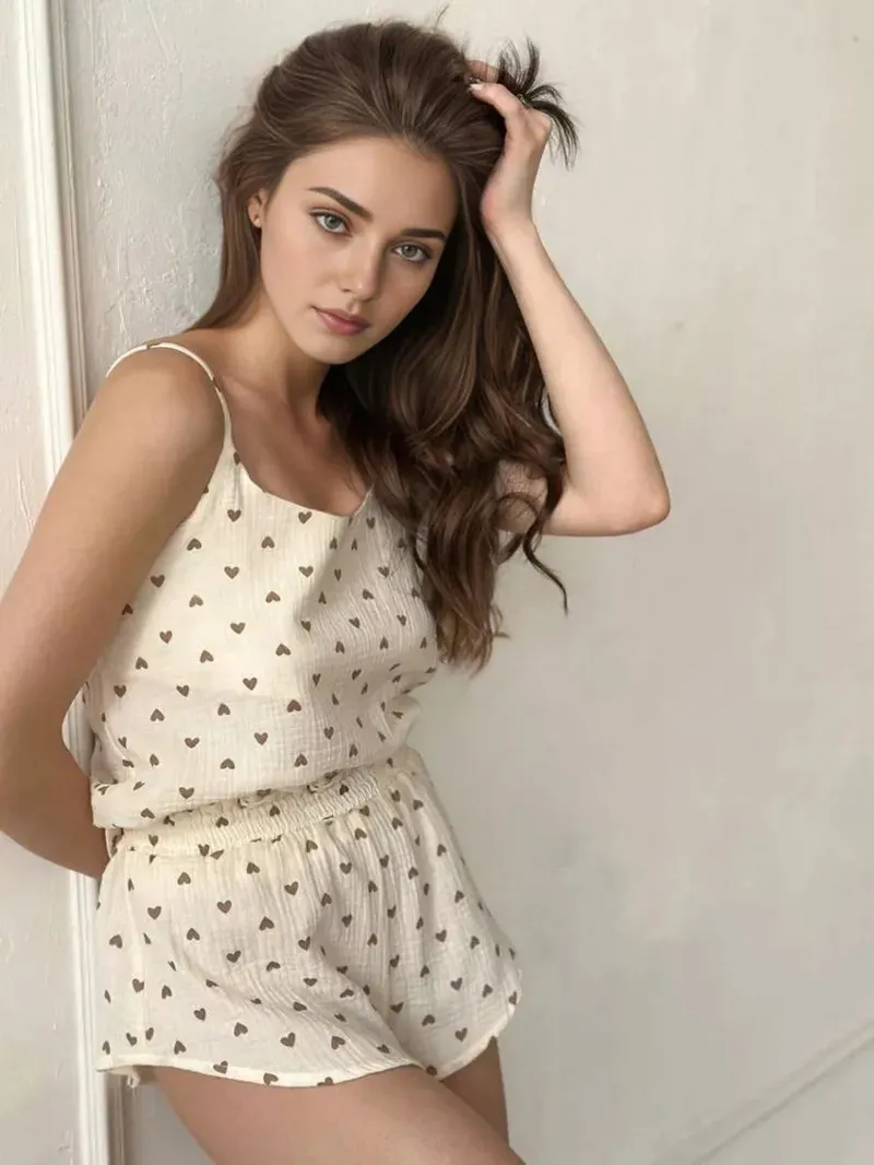 Breezy Cotton Sleeveless Pajama Set – Cute Sleepwear