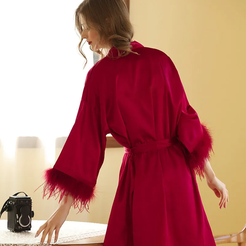 Bridal Wedding Red Satin Nightdress