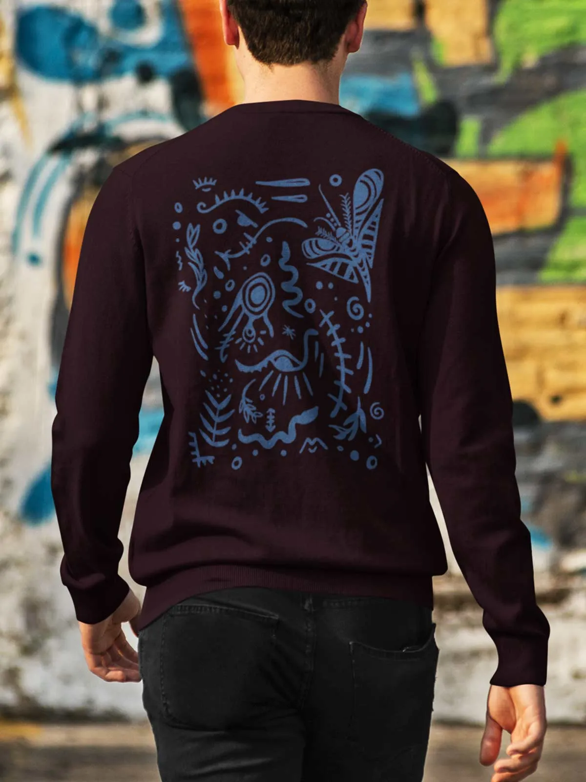 Cave Murals | Back Printed Unisex Sweatshirt