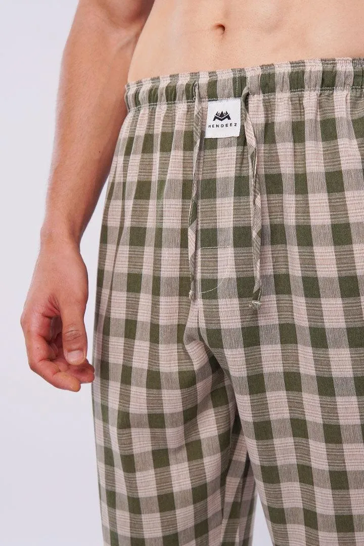 Check Woven Pajamas - Green
