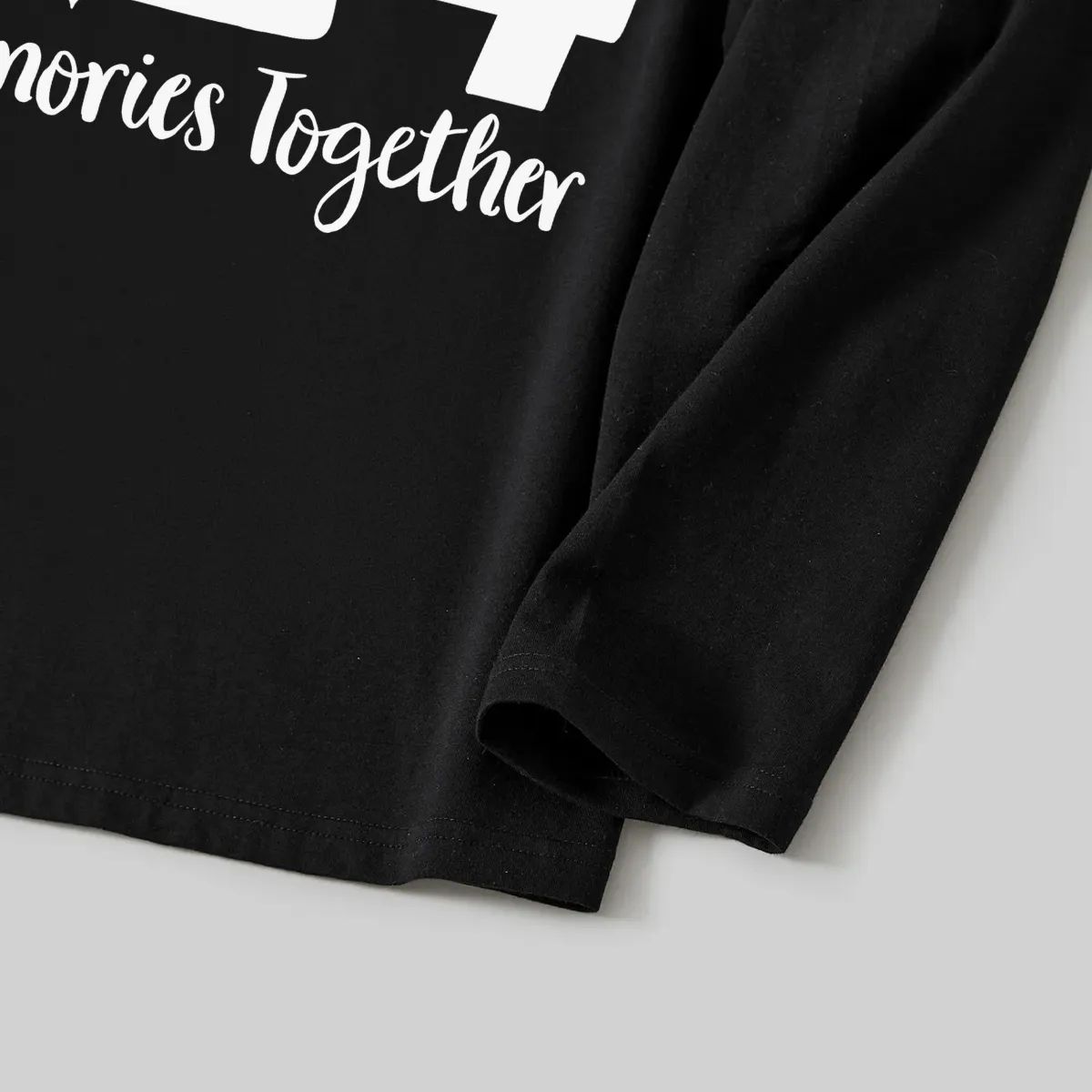 Christmas Tree & "Making Memories Together" 2024 Patterned Black Long Sleeve Top with Green and Black Plaid Family Matching Pajamas