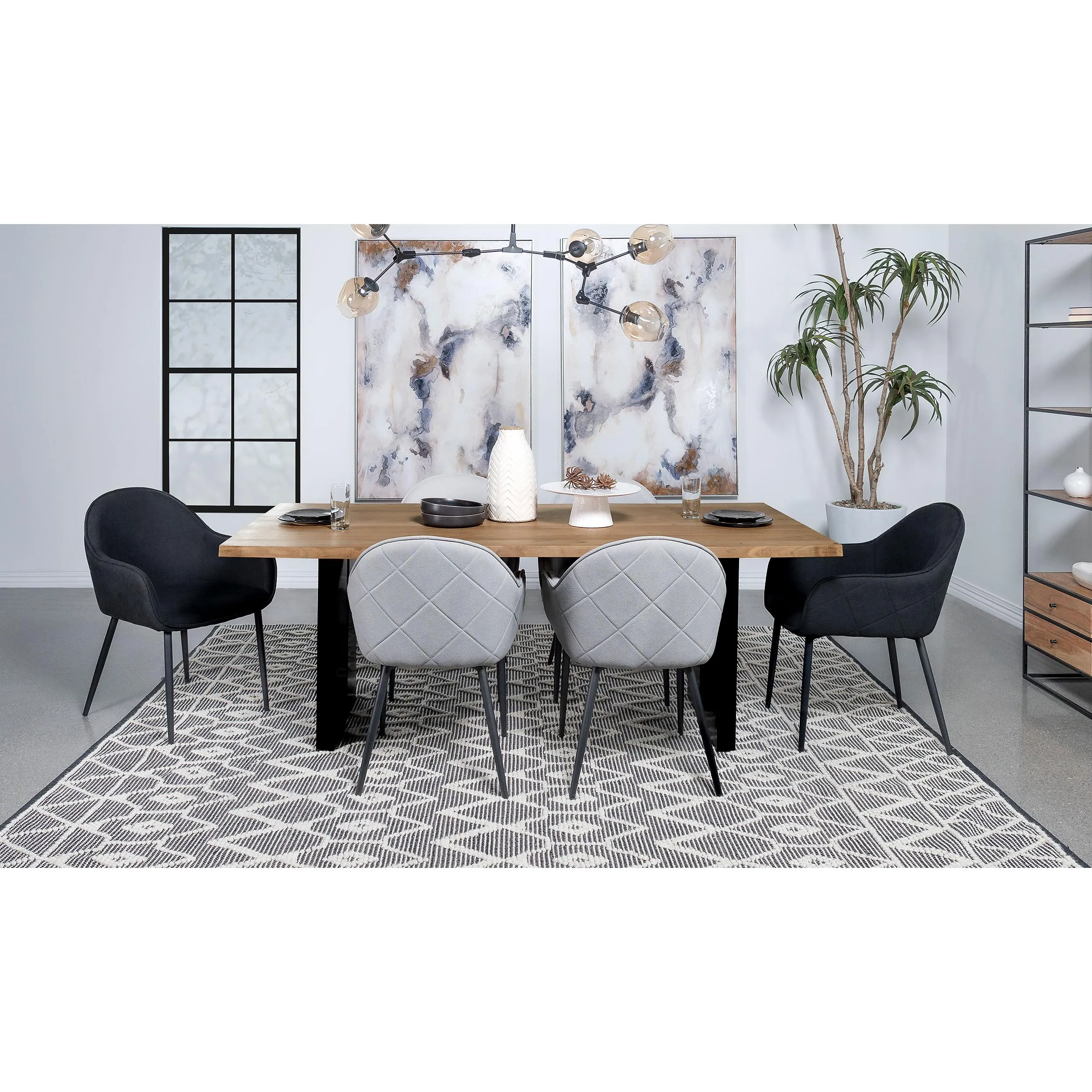 Coaster Furniture Bradshaw 115541 Rectangular Live Edge Dining Table - Natural Acacia/Black