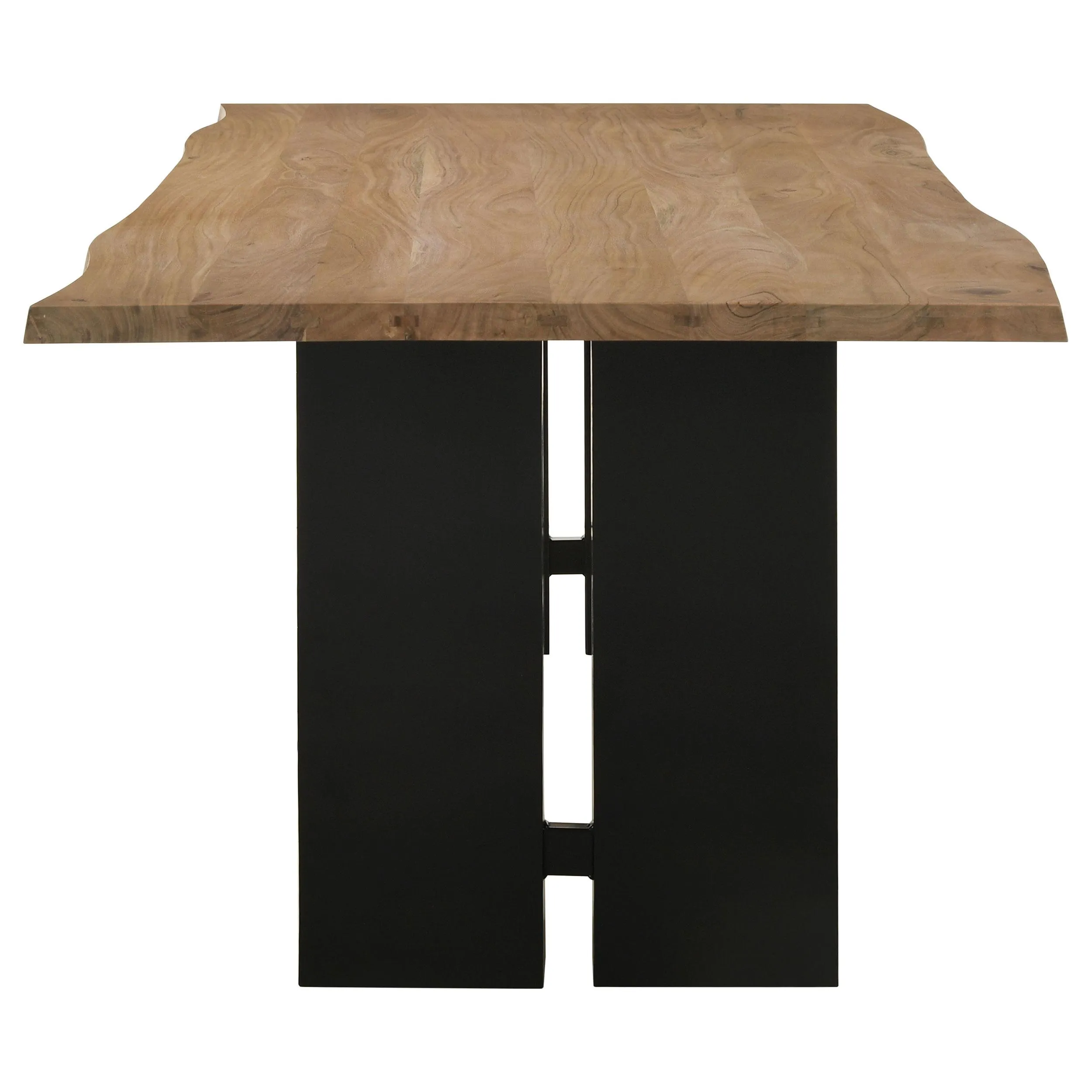 Coaster Furniture Bradshaw 115541 Rectangular Live Edge Dining Table - Natural Acacia/Black