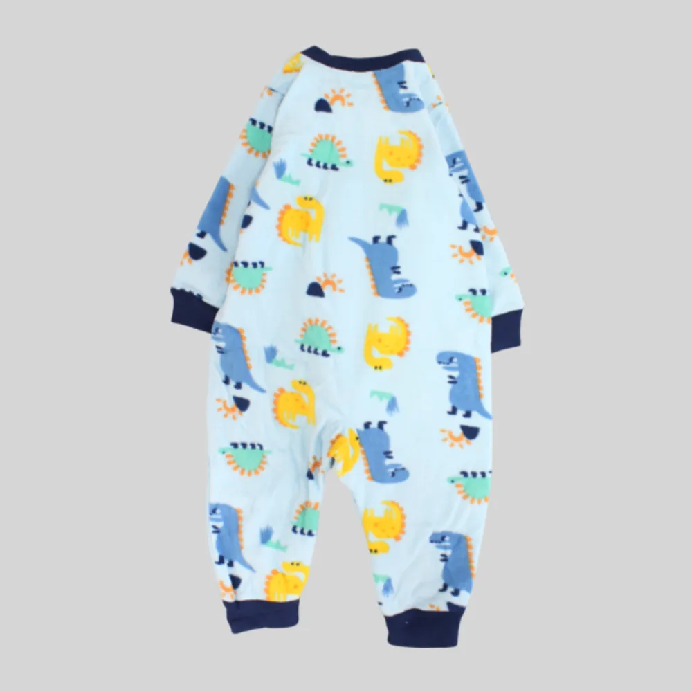 Colorful Dinos Long-Sleeved Footless Onesie