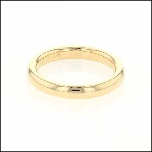 Comfort Fit Half Round 3mm Band 18KY