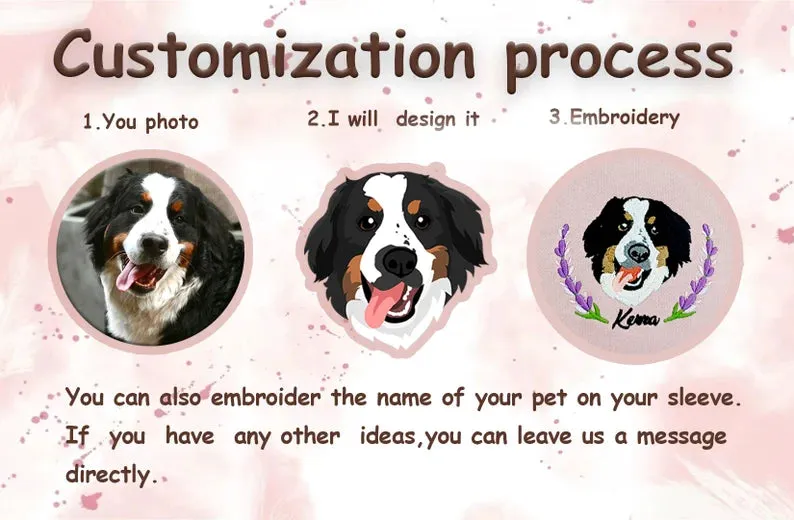 Custom Dog Face Embroidered Sweatshirt,Cat Sweatshirt,Dog Lovers Sweatshirt,Personalized Gift For Mom