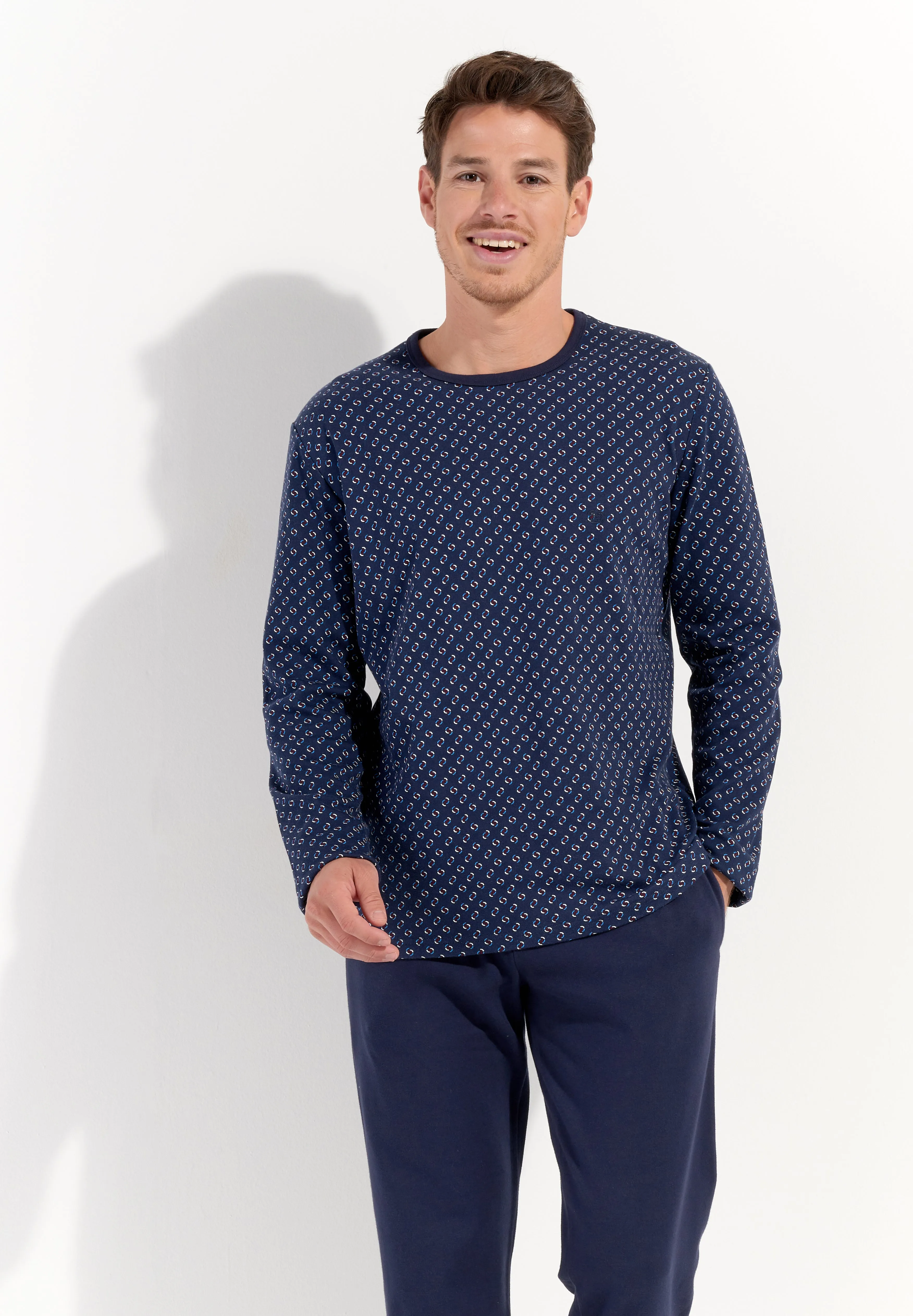 Cyrus Long Sleepwear Set | Navy Print 402820-I0RA