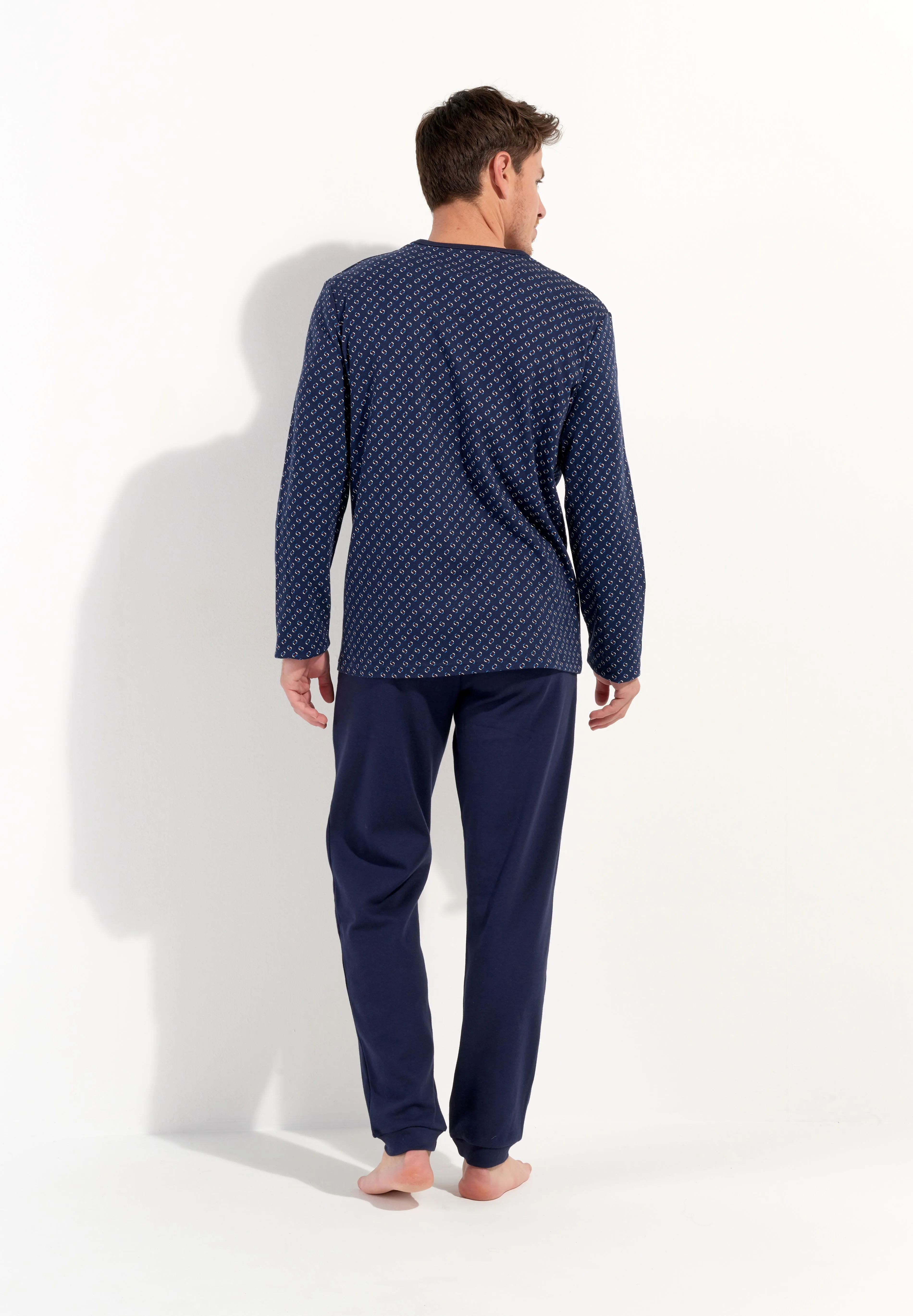 Cyrus Long Sleepwear Set | Navy Print 402820-I0RA