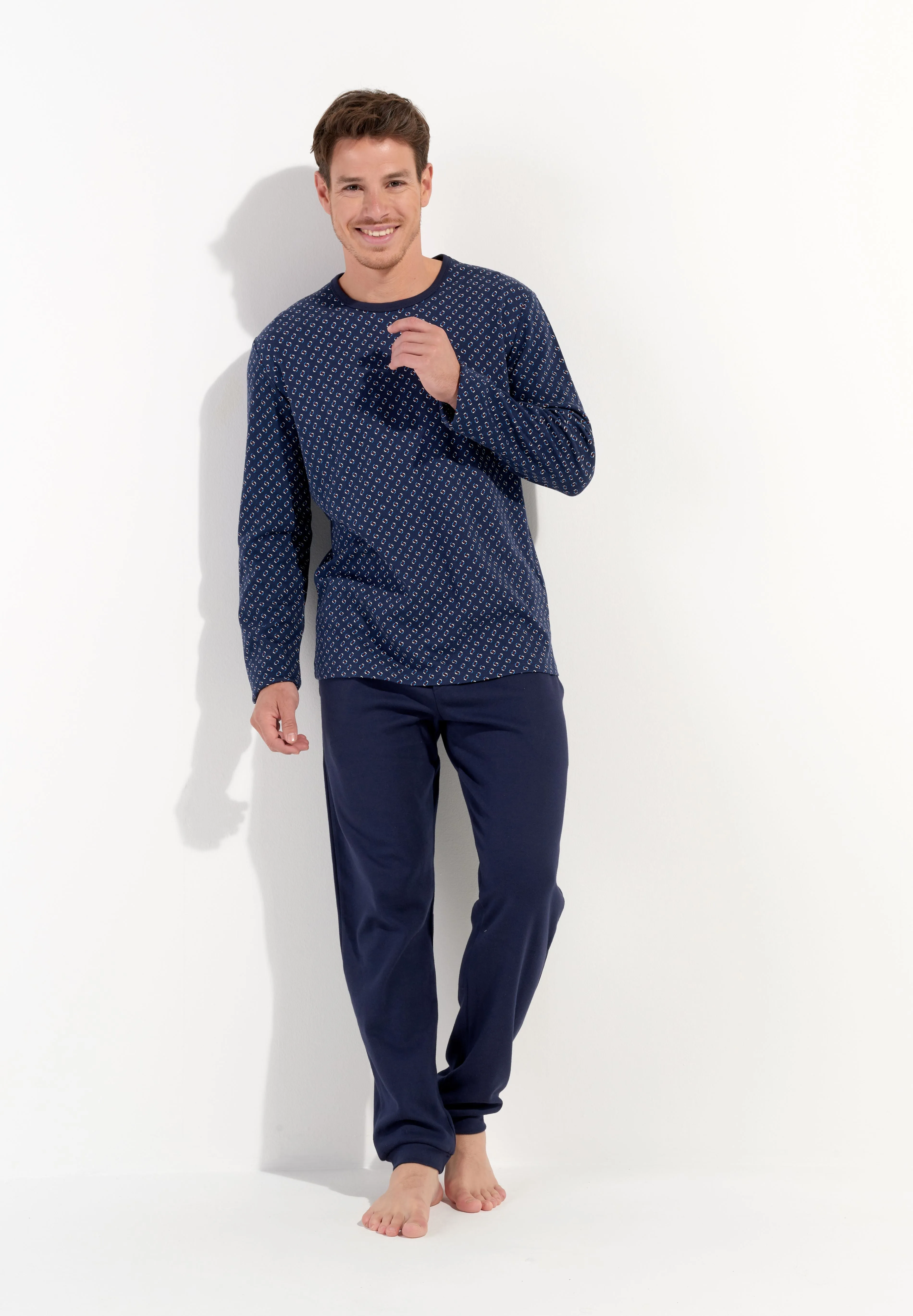 Cyrus Long Sleepwear Set | Navy Print 402820-I0RA