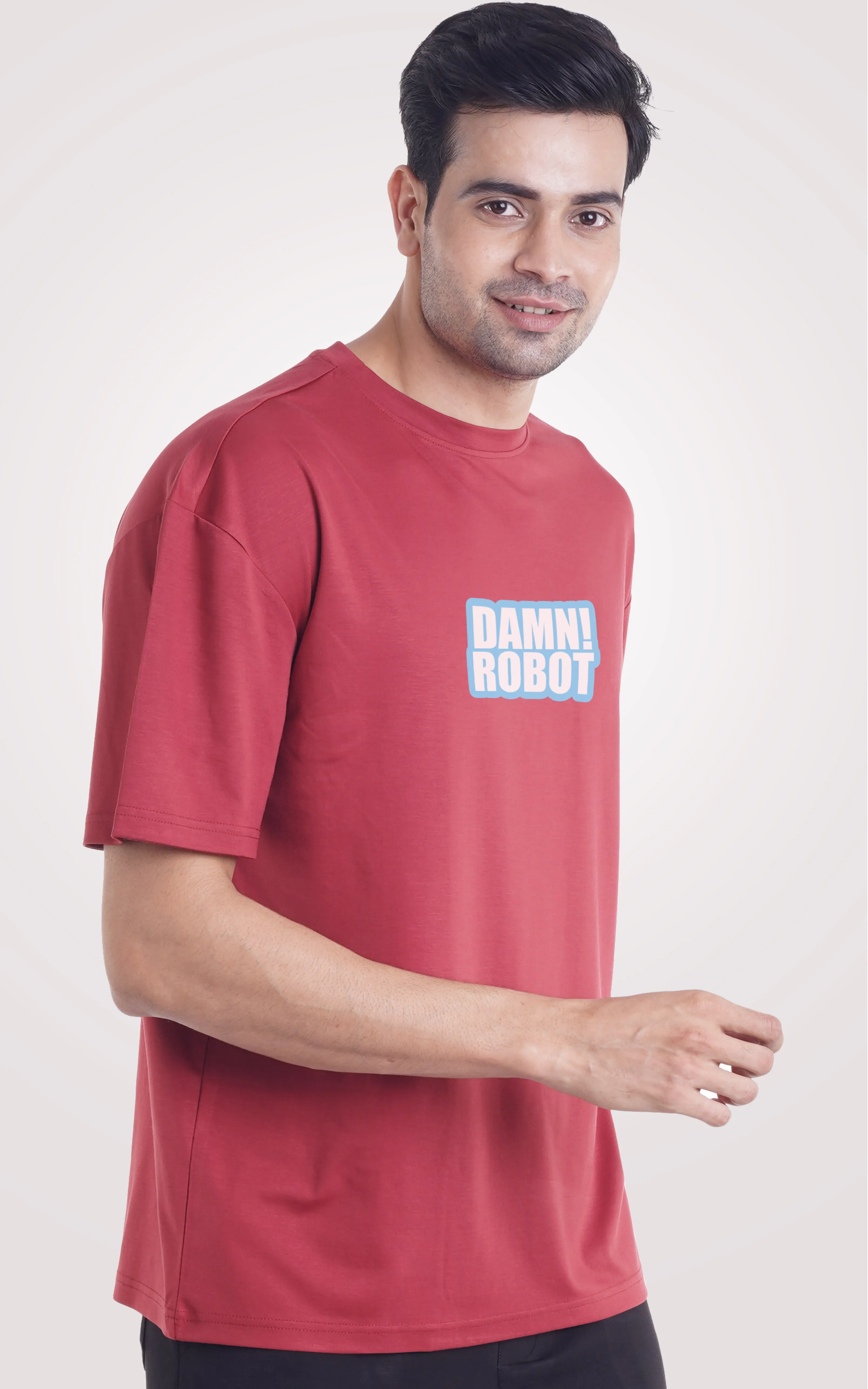 Damn Robot Anime Printed Over Size T-Shirt
