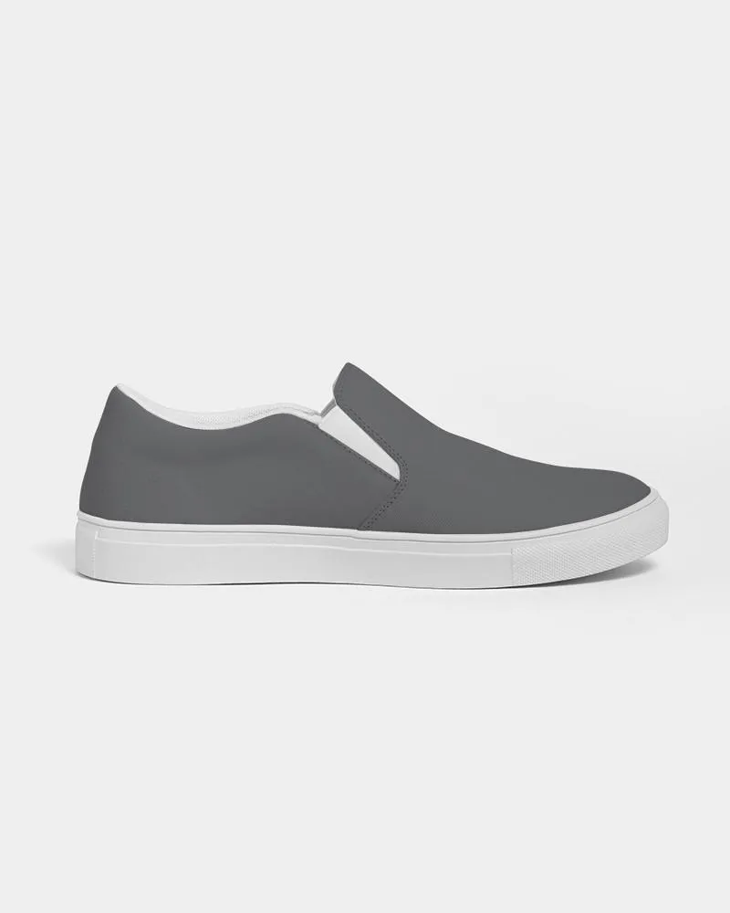 Dark Gray Slip-On Canvas Sneakers | Women's | Dark Pale Gray | C0M0Y0K80