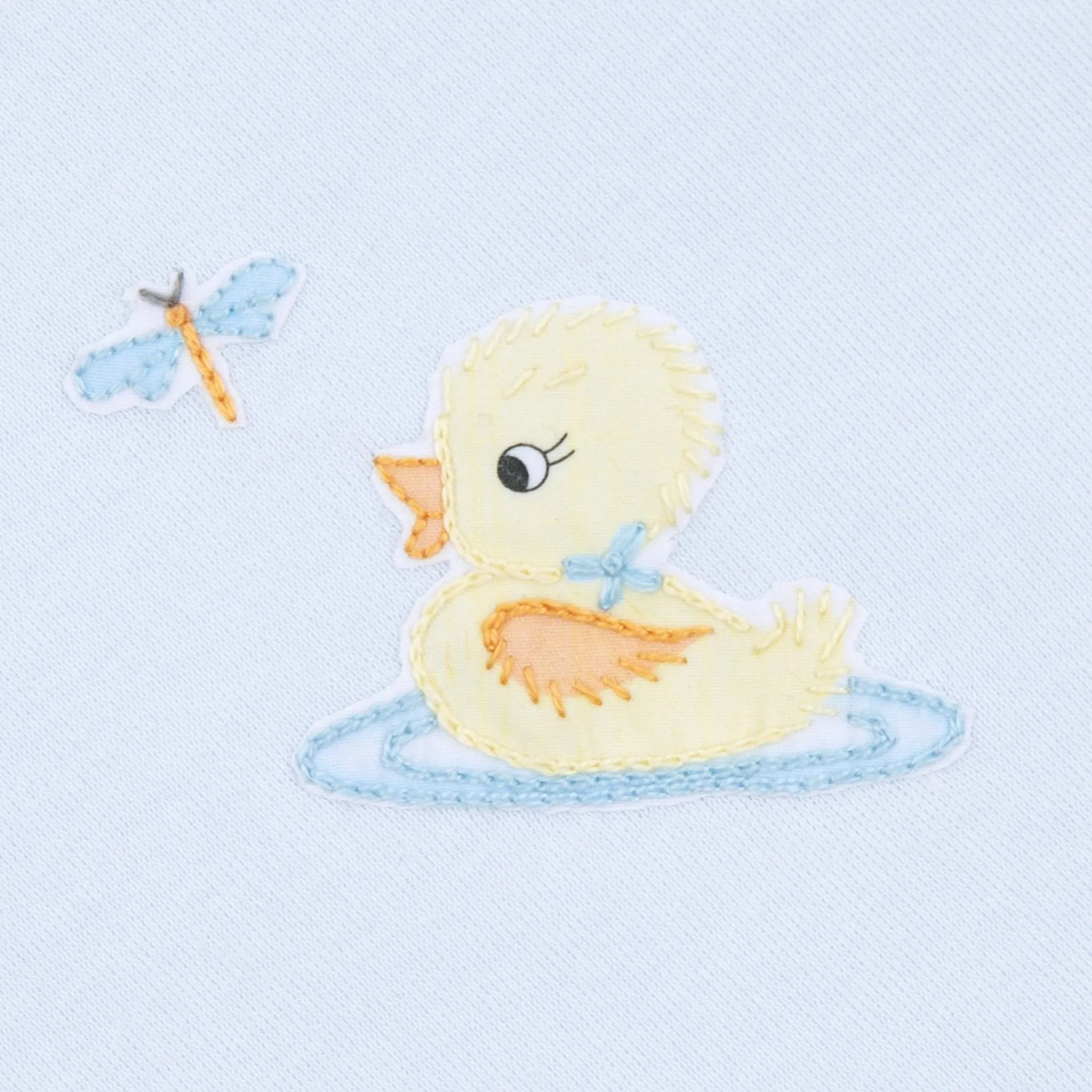 Darling Ducklings Receiving Blanket - Light Blue