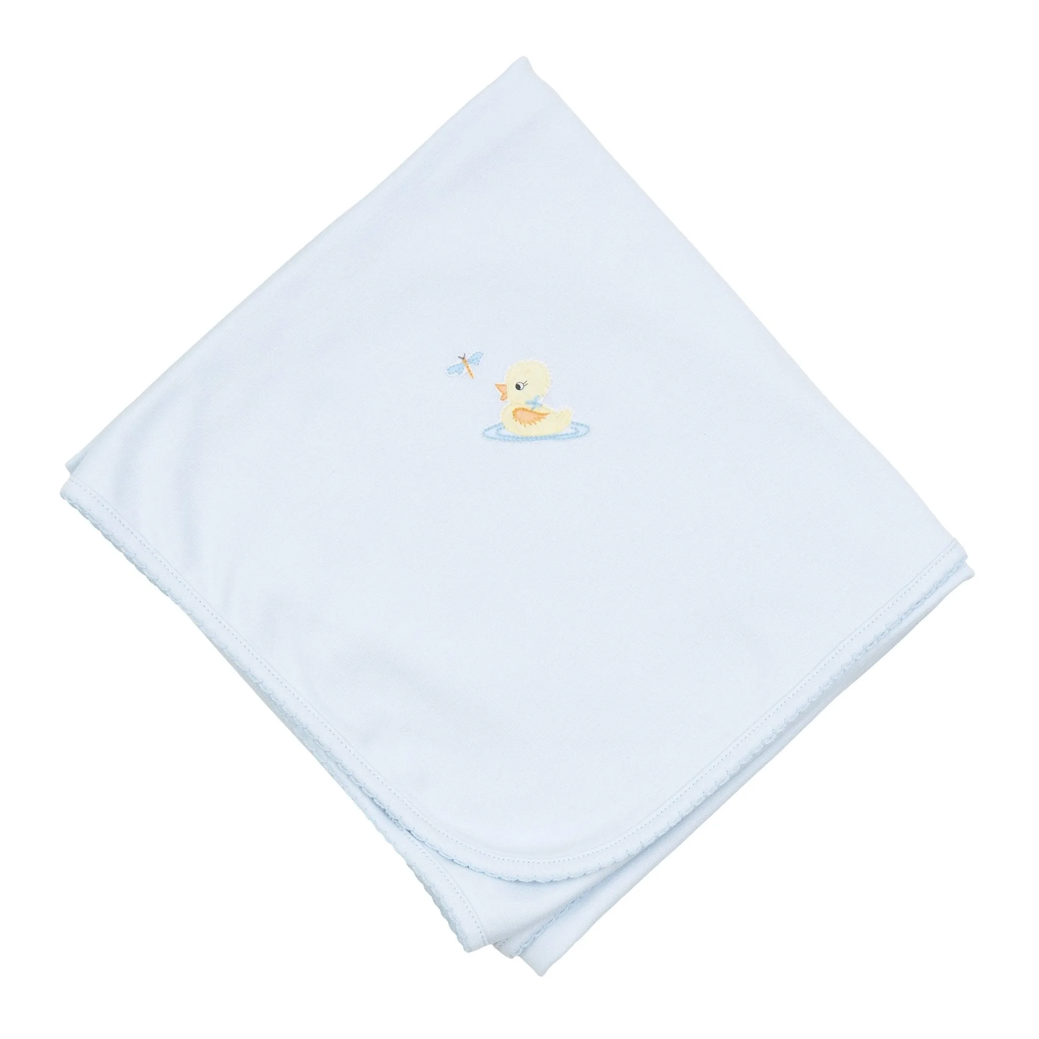 Darling Ducklings Receiving Blanket - Light Blue