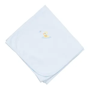 Darling Ducklings Receiving Blanket - Light Blue