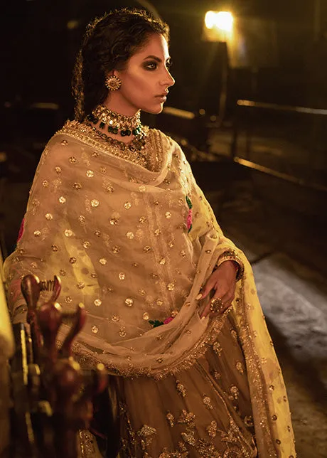 Embroidered Green Sharara Designer Bridal Dress #BN1240