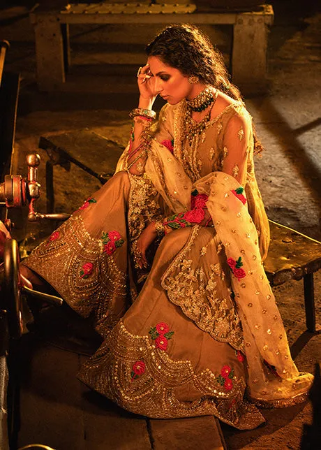 Embroidered Green Sharara Designer Bridal Dress #BN1240