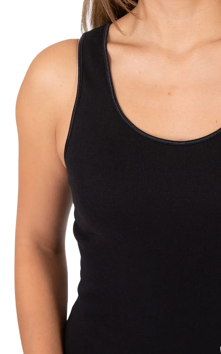 Emmebivi 100% Cotton Singlet in Black 13832