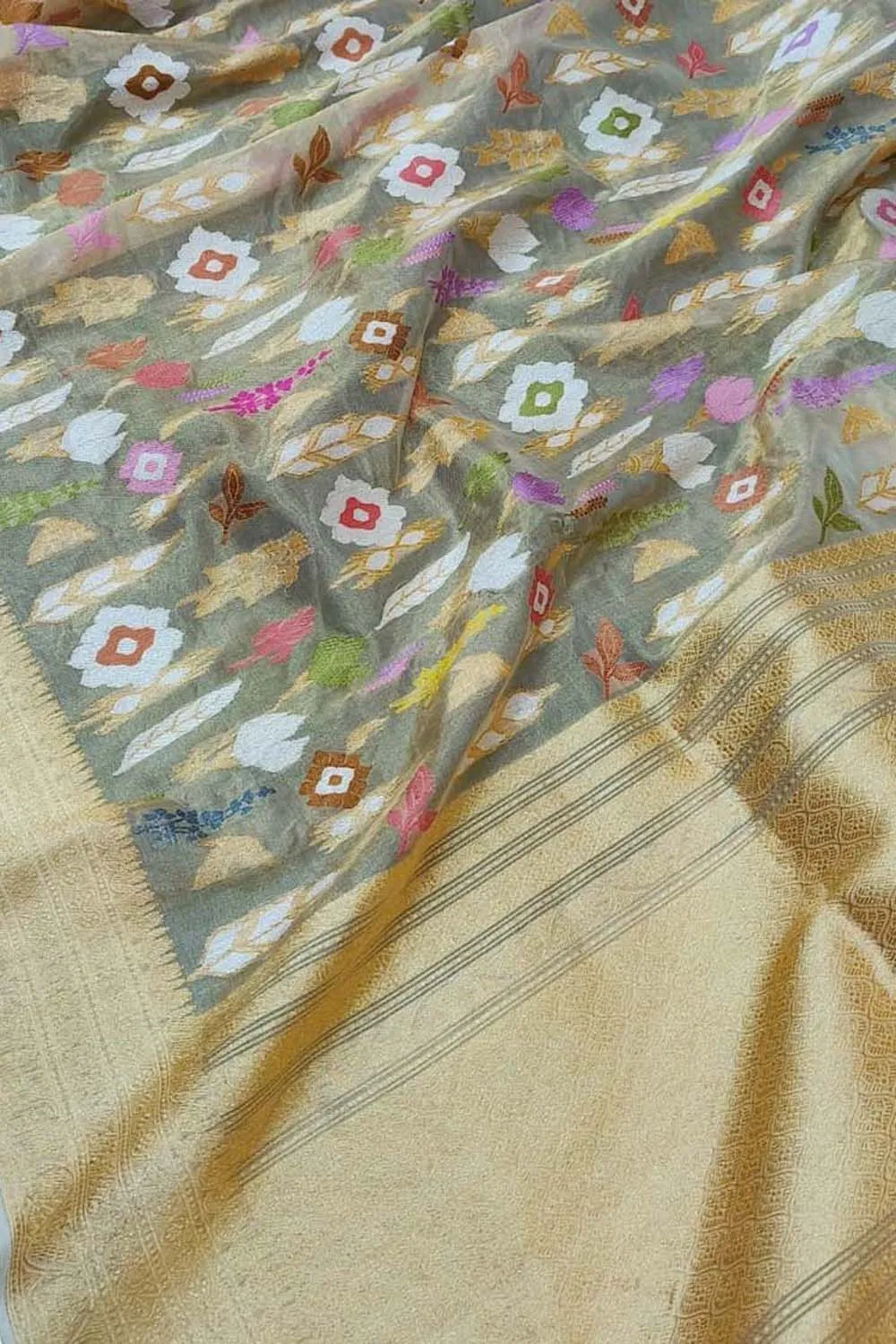 Exquisite Pastel Banarasi Tissue Silk Saree Collection
