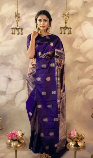 Fairytale Purple Soft Silk Saree With Mesmeric Blouse Piece
