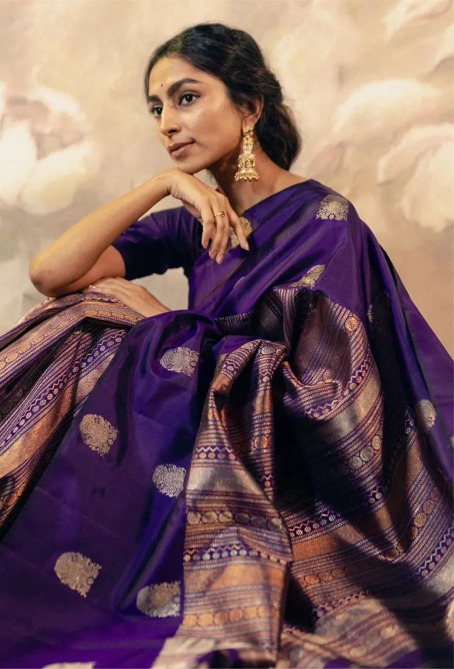 Fairytale Purple Soft Silk Saree With Mesmeric Blouse Piece