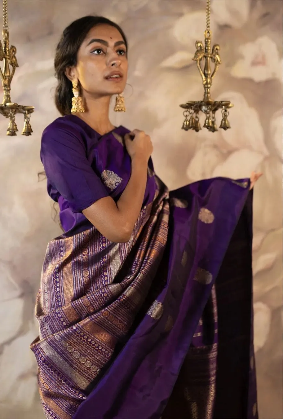 Fairytale Purple Soft Silk Saree With Mesmeric Blouse Piece
