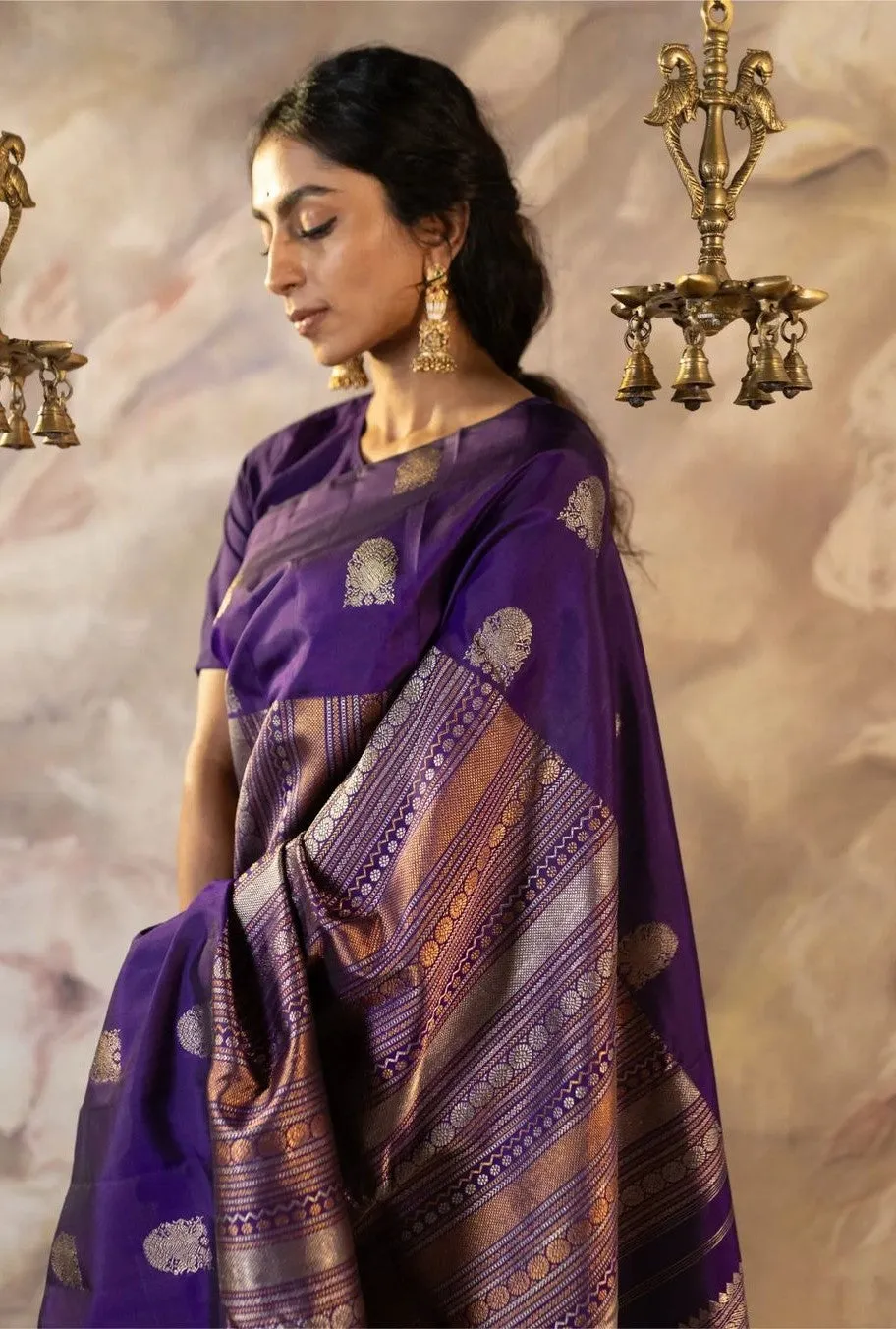 Fairytale Purple Soft Silk Saree With Mesmeric Blouse Piece