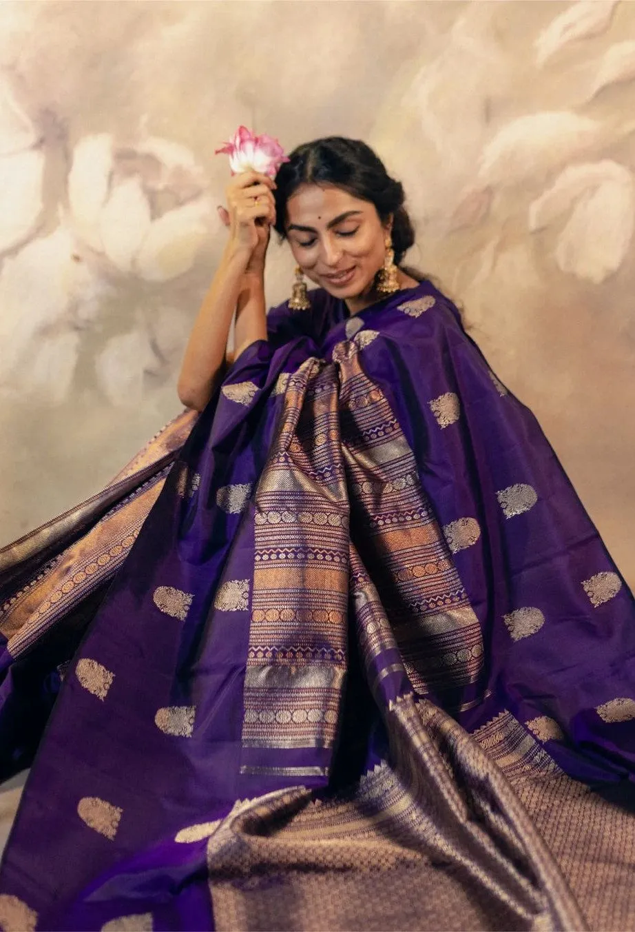 Fairytale Purple Soft Silk Saree With Mesmeric Blouse Piece