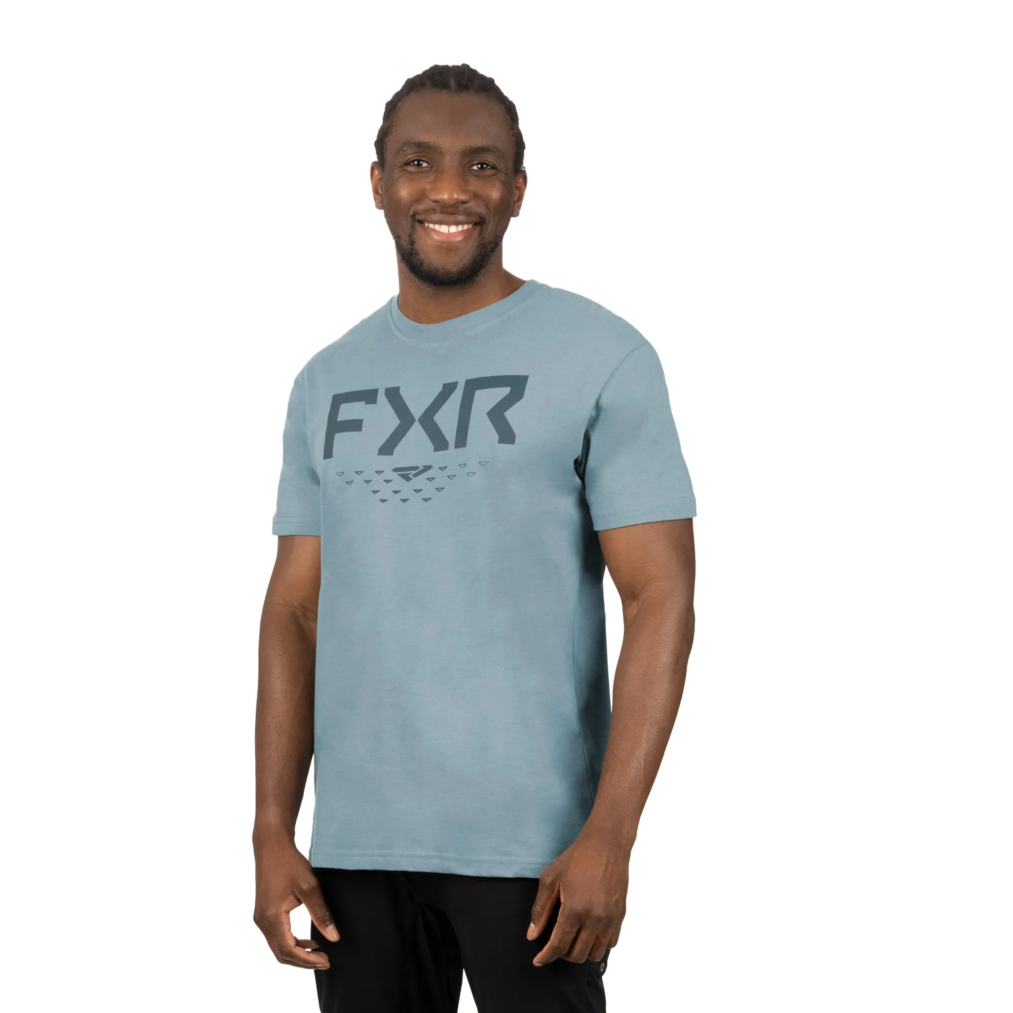 FXR Mens Helium Premium T-Shirt Light Steel/Dark Steel Blue