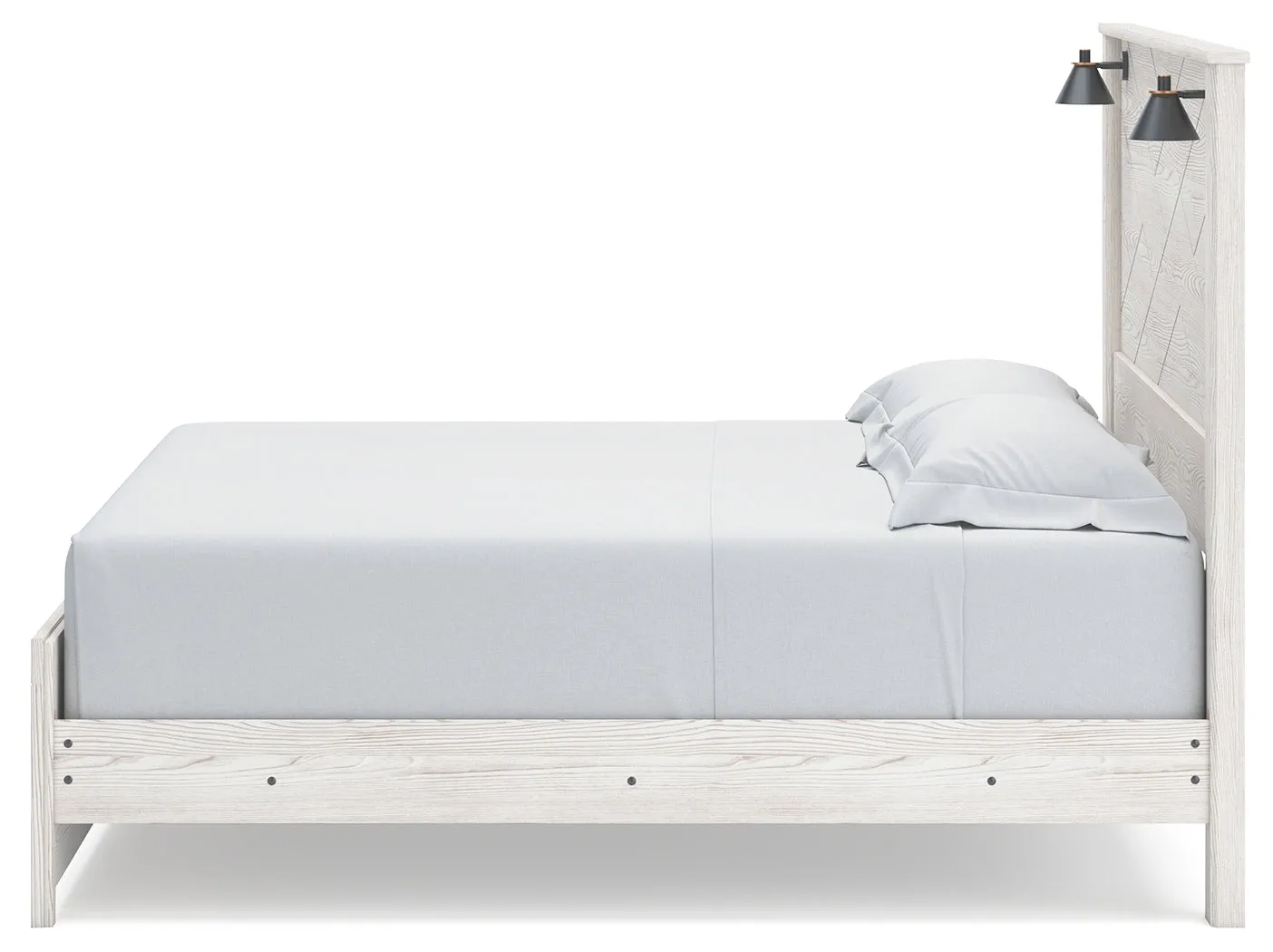 Gerridan King Panel Bed with Dresser and 2 Nightstands in White/Gray