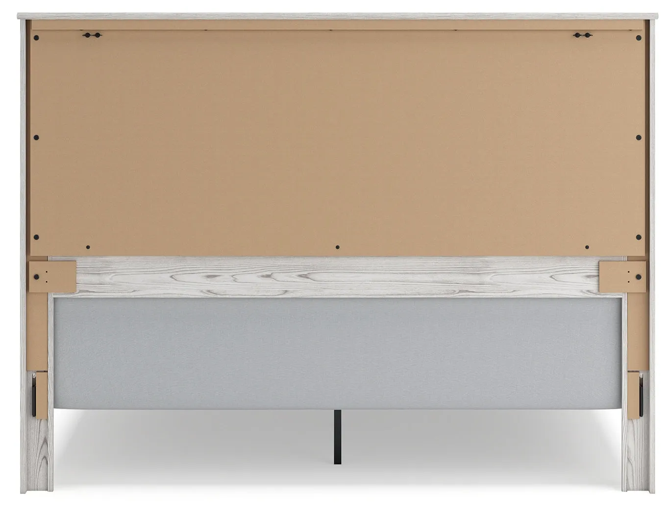 Gerridan King Panel Bed with Dresser and 2 Nightstands in White/Gray