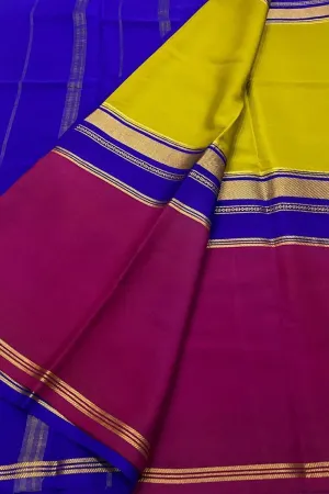 Green Handloom Mysore Pure Crepe Silk Saree - Elegant and Ethereal