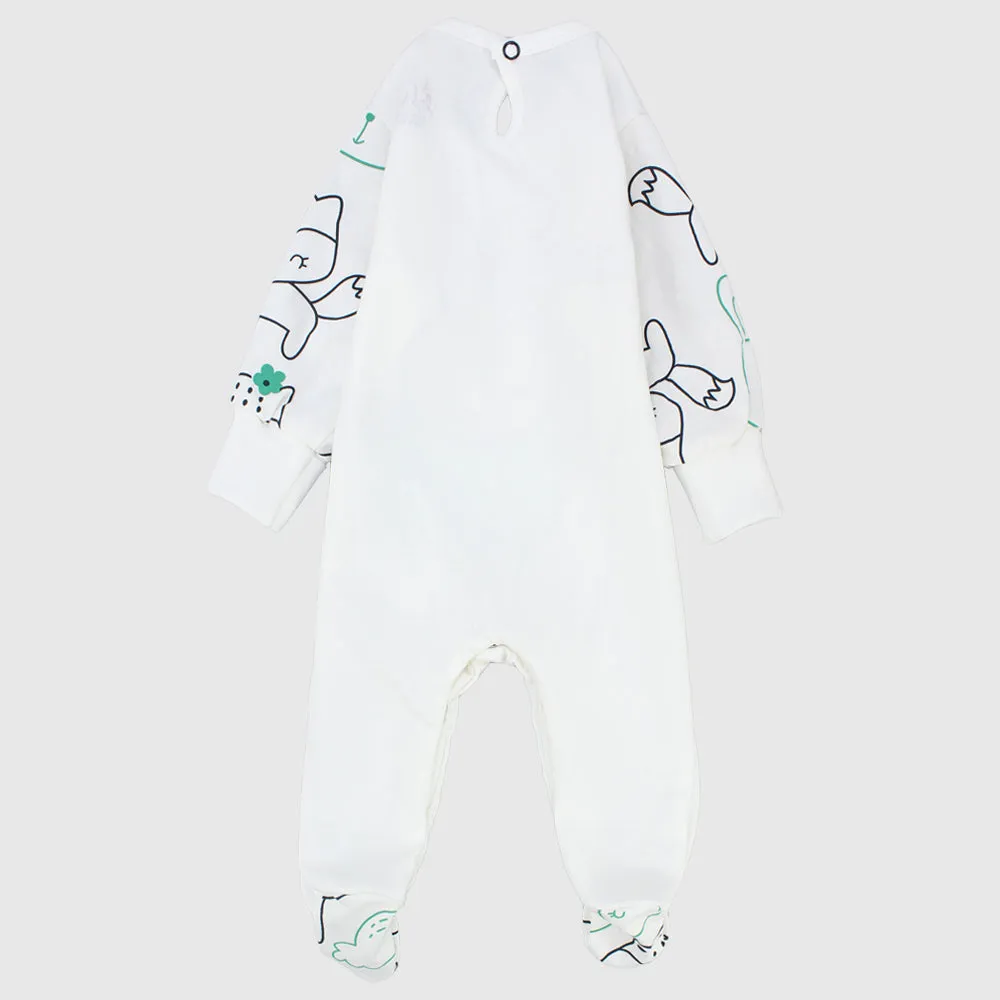 Happy Bunny Long-Sleeved Baby Footie