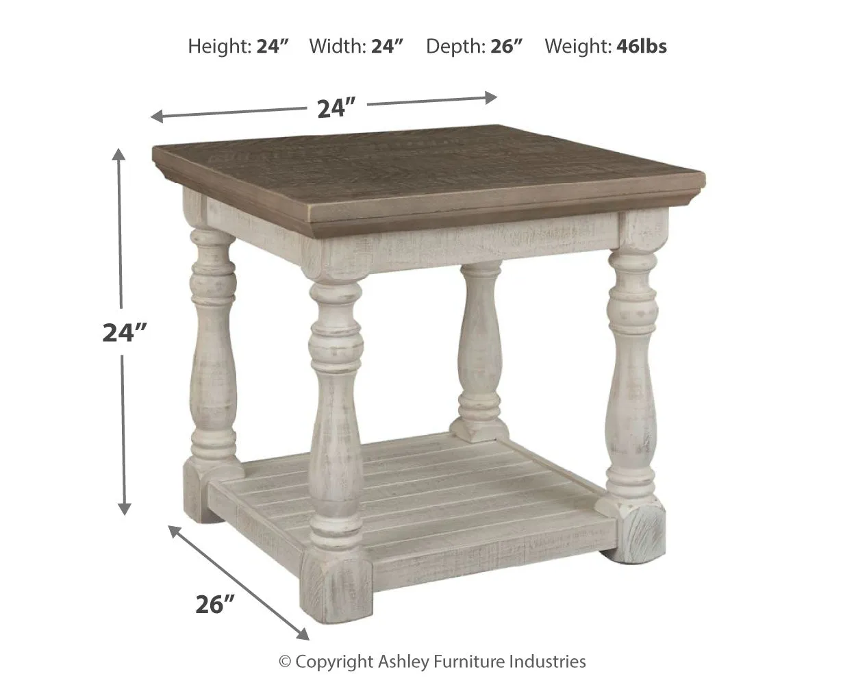 Havalance 2 End Tables in Gray/White