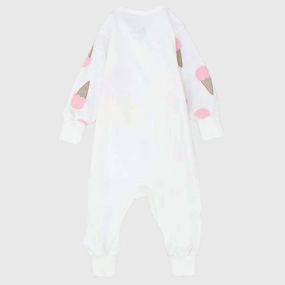 Ice Cream Cone Long-Sleeved Footless Onesie