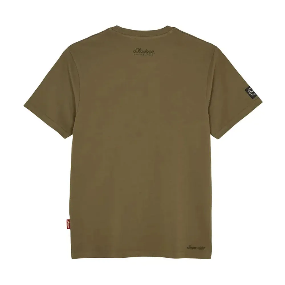 Indian Motorcycle  Polaris Tonal Headdress T-Shirt Tee Soft Lightweight Comfortable Green
