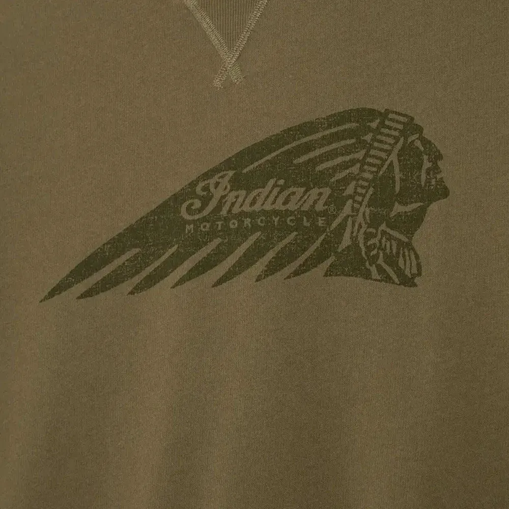 Indian Motorcycle  Polaris Tonal Headdress T-Shirt Tee Soft Lightweight Comfortable Green