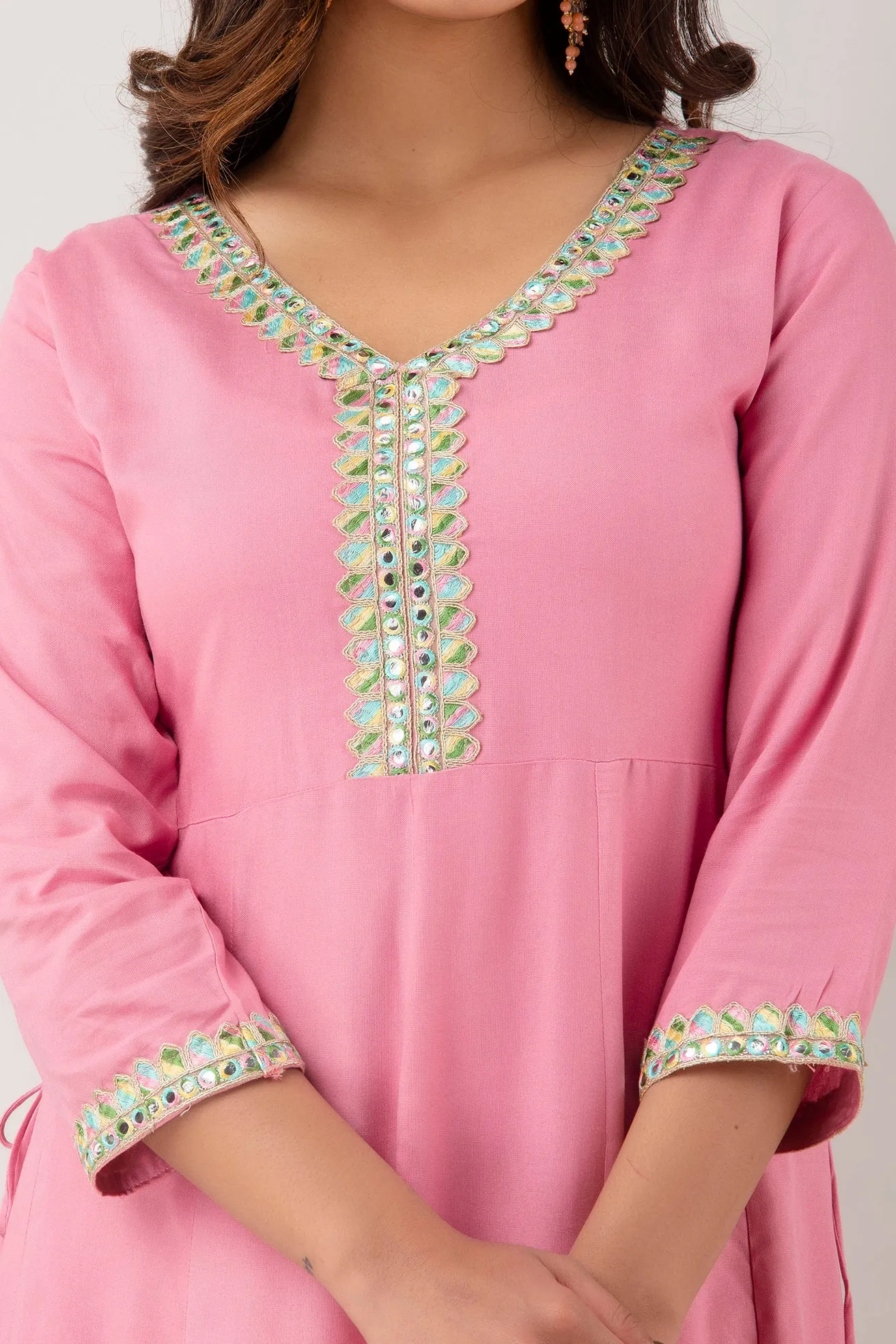 Jaipurite Pink Anarkali Tie Up Party & Festive wear Kurta