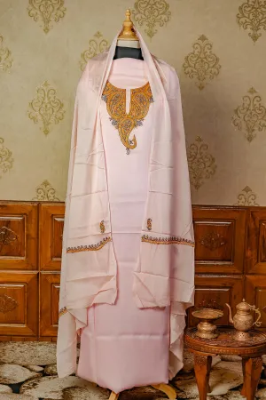Kashmiri Elegance: Pink Sozni and Tilla Suit