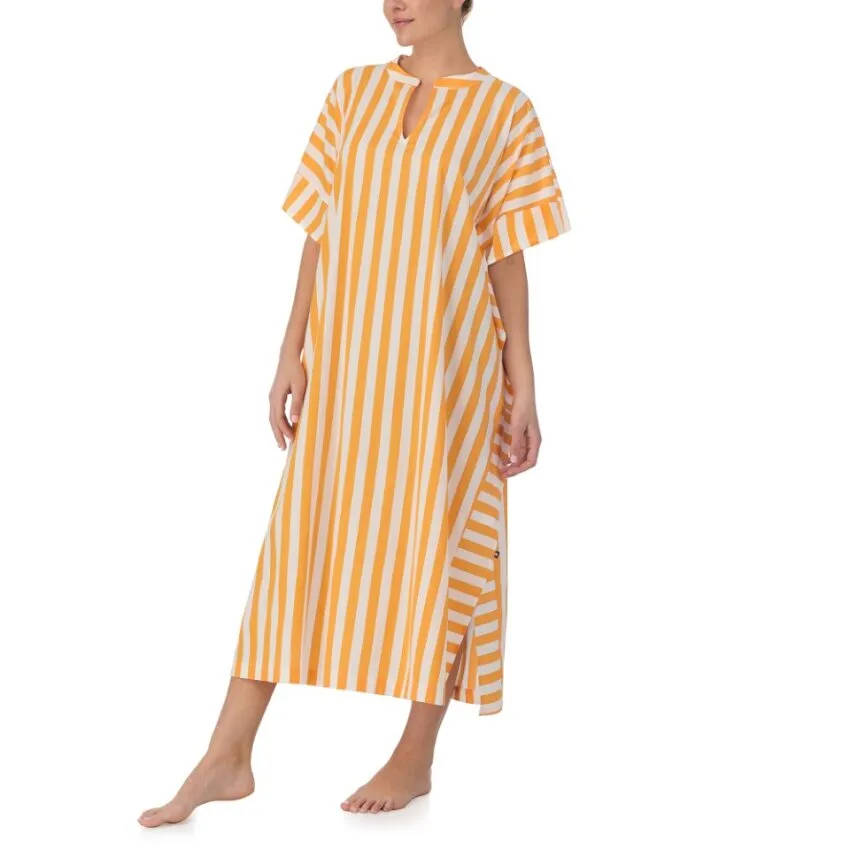 Kate Spade Short Sleeve Awning Striped  Long Caftan