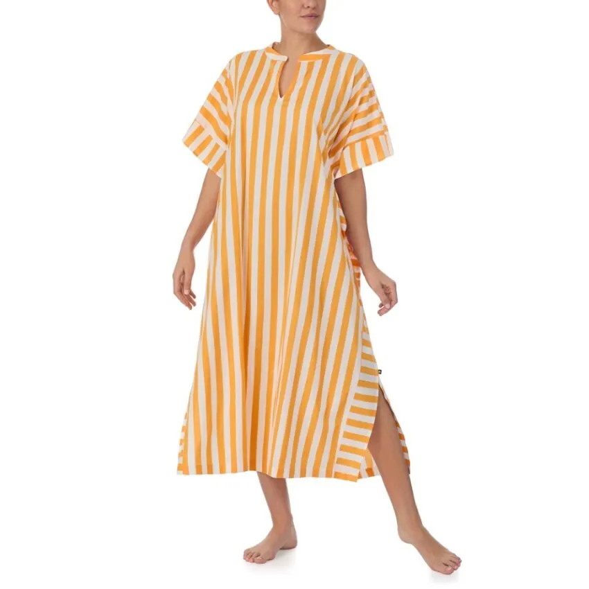 Kate Spade Short Sleeve Awning Striped  Long Caftan