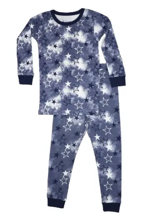 🎁Kids Pajamas - Blue Spray Stars